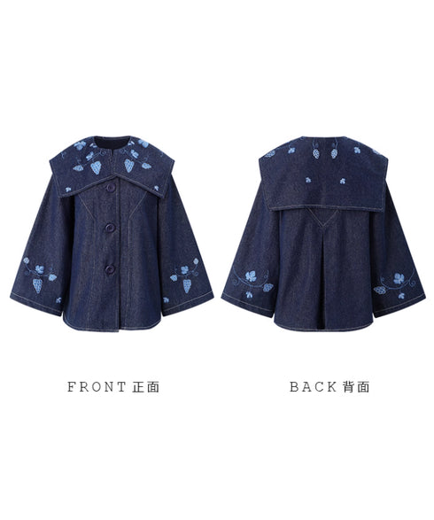 Grape Embroidered Denim Jacket