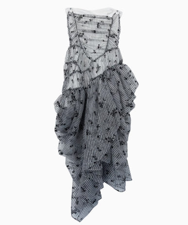 Layered Ruched Strapless Dress