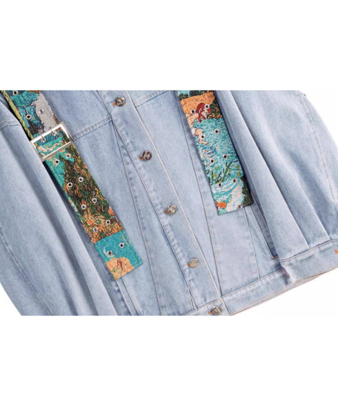 Jacquard Stitch Denim Jacket