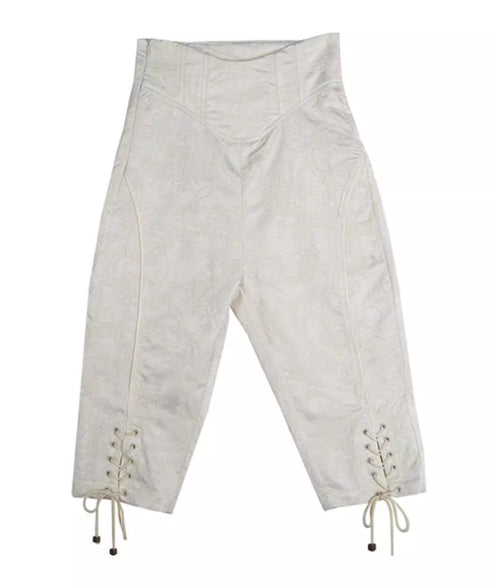 Ornate Lace-Up Cropped Pants