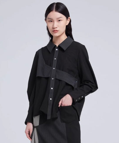 Cross Panel Design Shirt