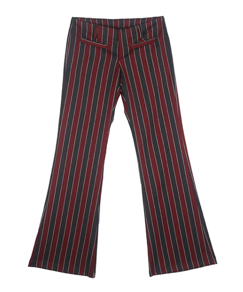 Striped Low Waist Bootcut Pants