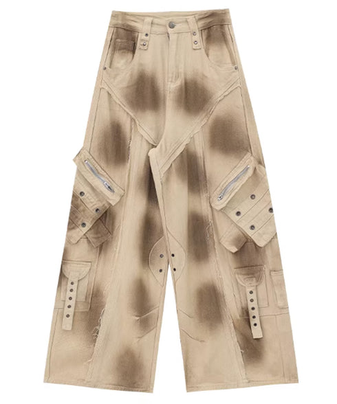 Dust Wash Multi Pocket Wide Pants