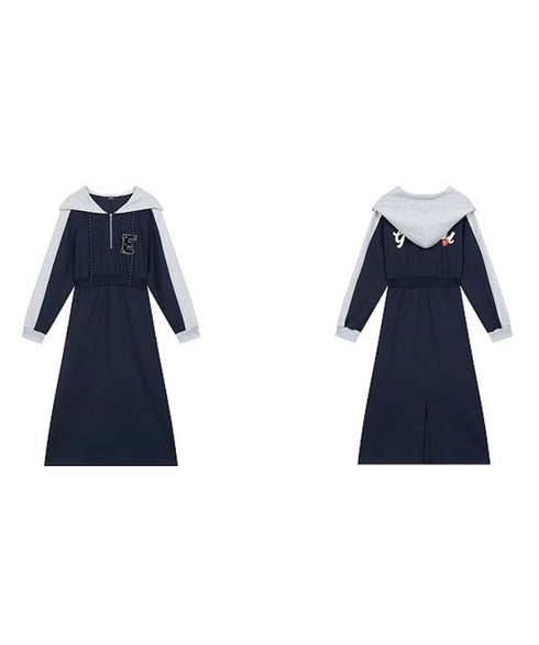 Varsity Hood Midi Dress