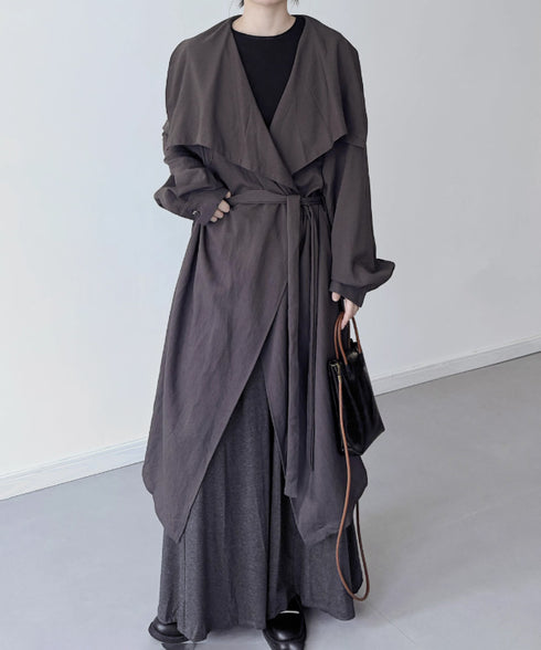 Drape Wrapped Long Coat