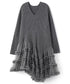 Rib Knit Tulle Layer Dress