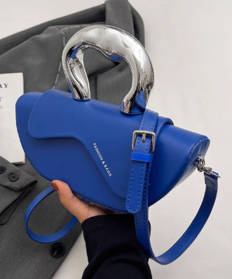 Metal Curve Handle Shell Bag