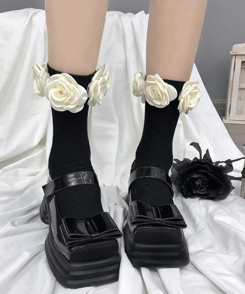 Floral Crown Rib Socks