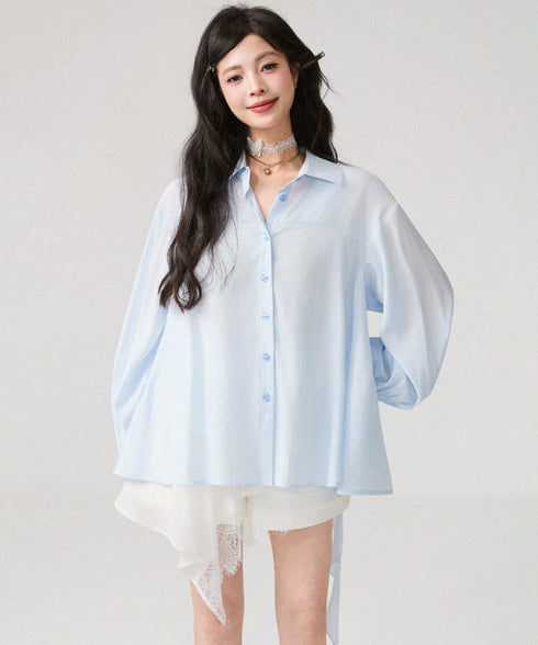 Ribbon Cascade Blouse