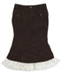 Pinstripe Lace Hem Skirt
