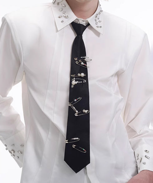 Pearl Pin Lazy Tie