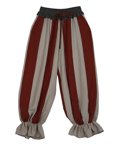 Stripe Gather Balloon Pants