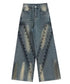 Crystal Dust Washed Wide Denim Pants