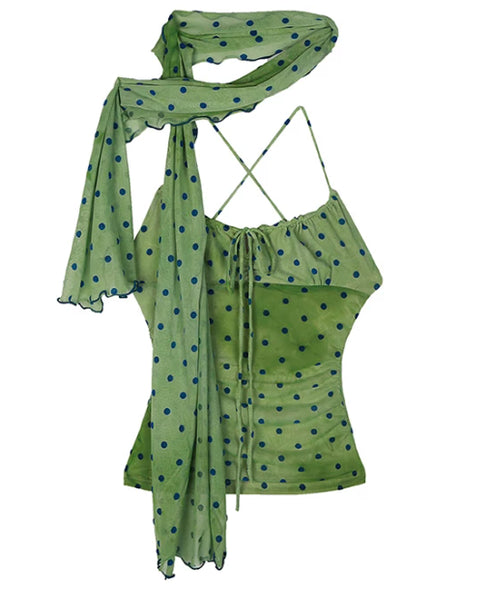 Slip Dot Gather Top