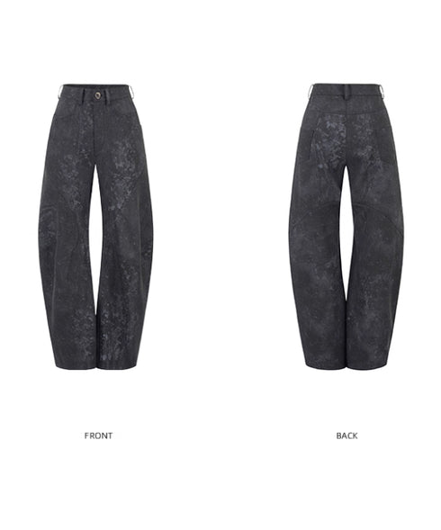 Marbled Wide Cargo Pants