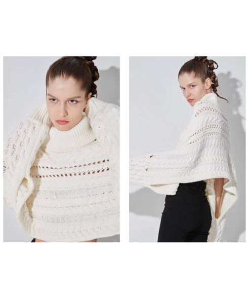 Cable Knit Cropped Turtleneck