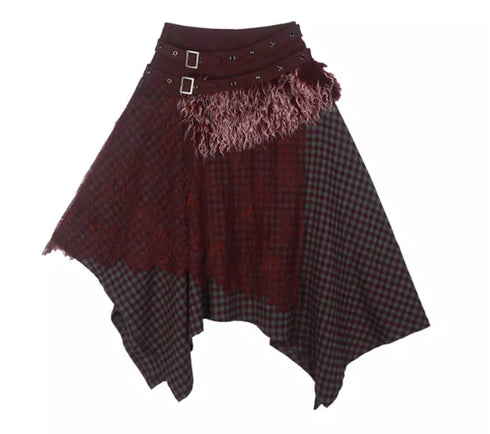 Fur Belt Handkerchief Skirt