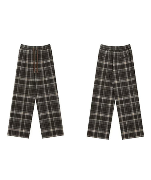 Mocha Line Check Pants