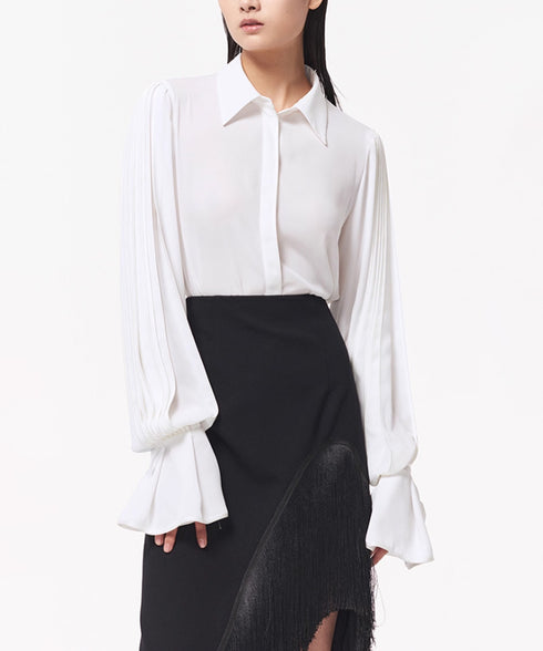 Pleated Sleeve Volume Blouse