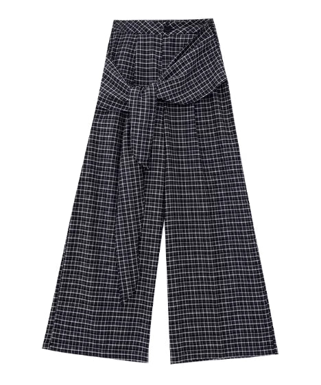 Grid Wrap Wide Pants