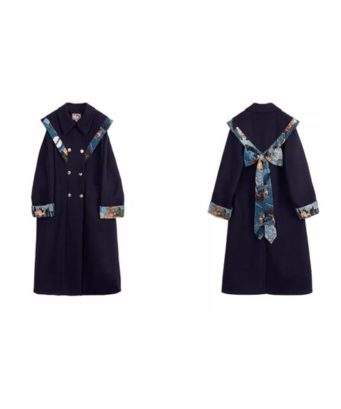 Jacquard Ribbon Cloud Shoulder Coat