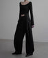Side High Waist Tuck Pants