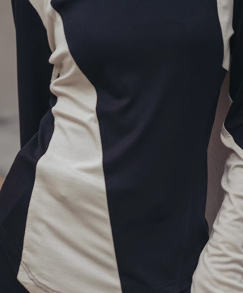 Neutral Color Blocking Top