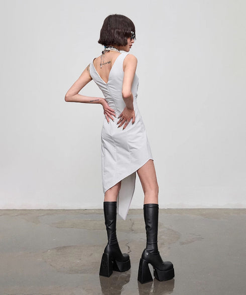 Diagonal Cut Dress