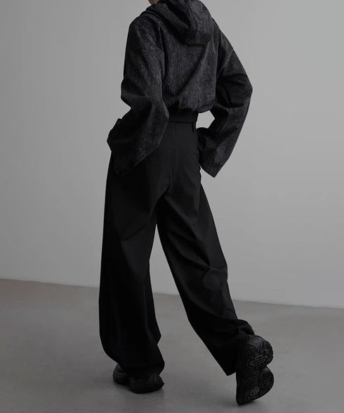 Side High Waist Tuck Pants