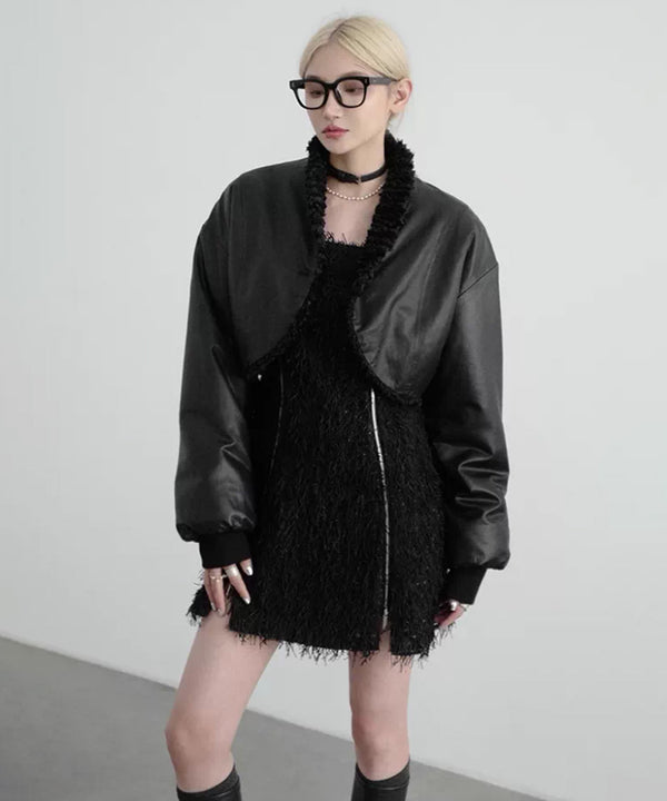 Reversible Fleece Cropped Jacket