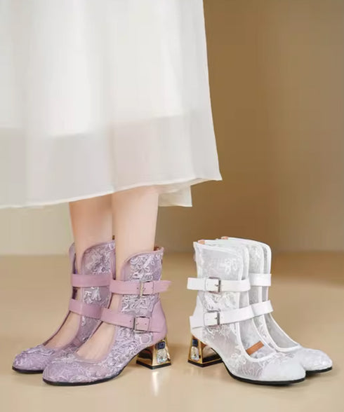 Lace Buckle Boots
