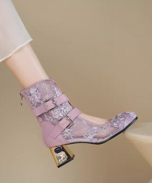 Lace Buckle Boots