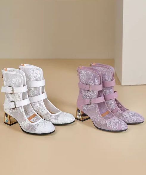 Lace Buckle Boots