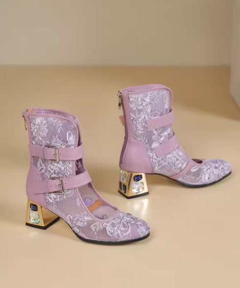 Lace Buckle Boots