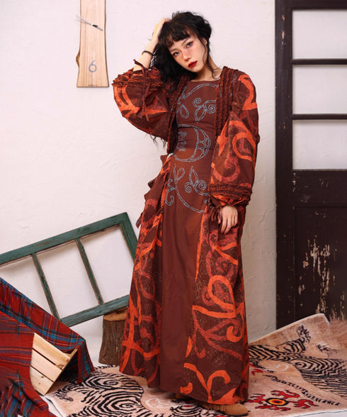 Printed Frill Line Short Jacket