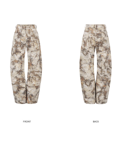 Marbled Wide Cargo Pants