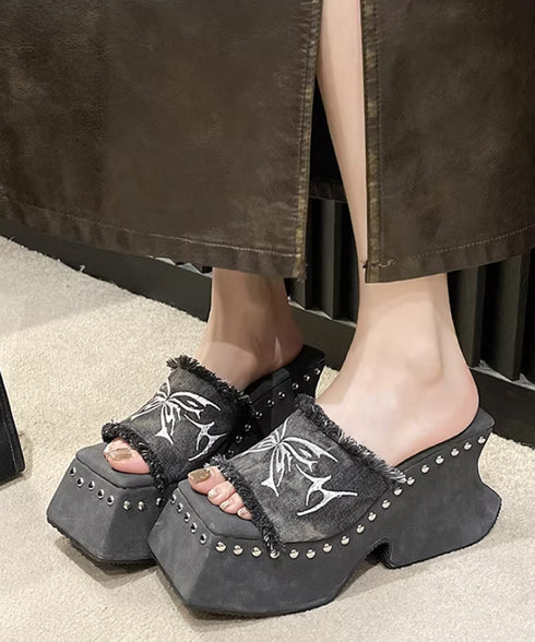 Tribal Stud Platform Sandals