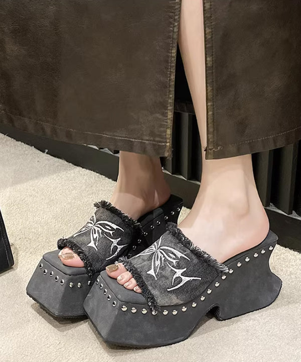 Tribal Stud Platform Sandals