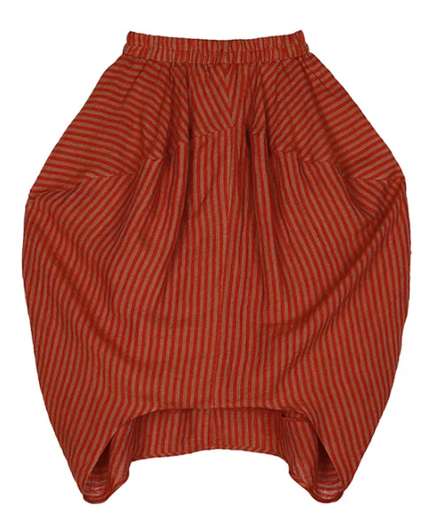 Red Stripe Balloon Skirt