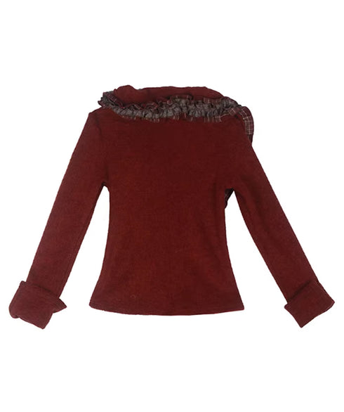 Ruffle Trim Wrap Cardigan