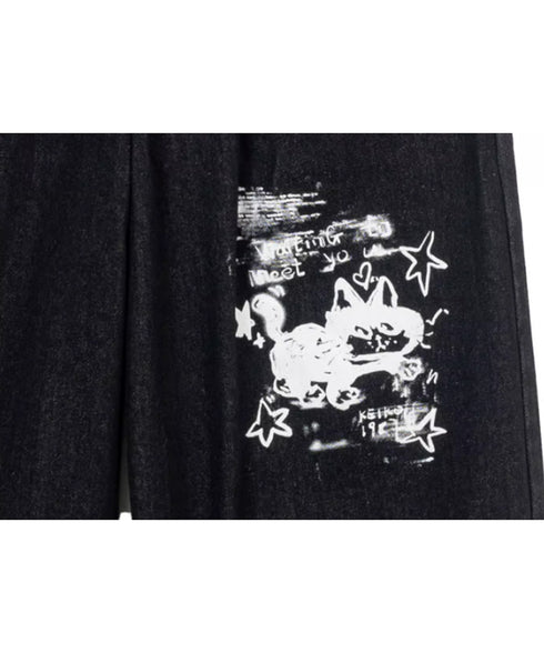 Wide-leg Denim Overalls