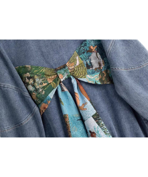 Jacquard Ribbon Denim Jacket