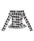 Argyle Off-Shoulder Fit Top