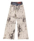 Speckled Panel Wide Denim Pants