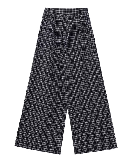 Grid Wrap Wide Pants