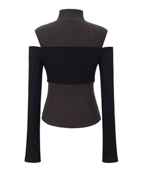 Layered Zip Rib Top