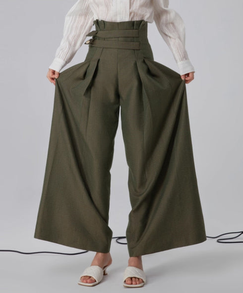 High Waist Pleated Wide Pants