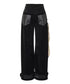 Coated Panel Wide Leg Pants