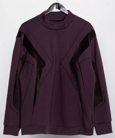 Geometric Contrast Color Top