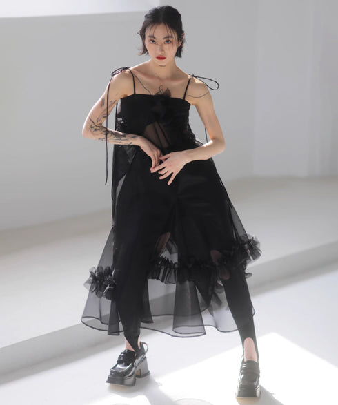 Sheer Layered Strap Dress